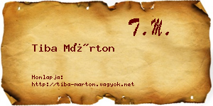Tiba Márton névjegykártya