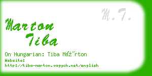marton tiba business card